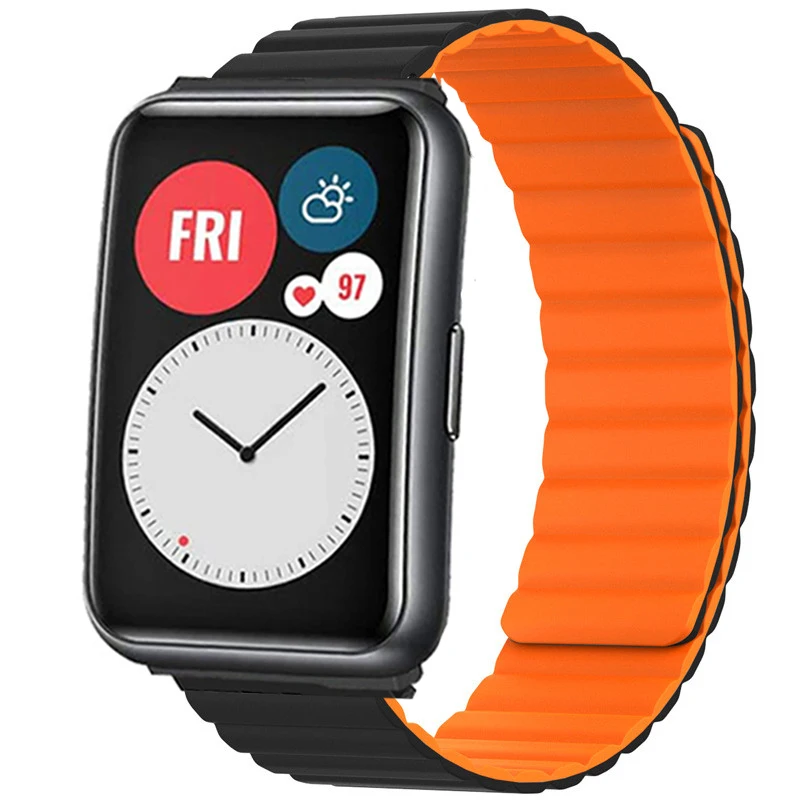 Silicone Band For Huawei Watch Fit Strap Magnetic Watchband Replacement Bracelet Correa For Huawei Watch FIT band Accessories