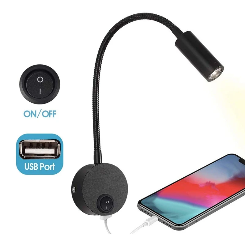 12 В постоянного тока лампа для чтения с USB портом зарядки внутреннее освещение RV