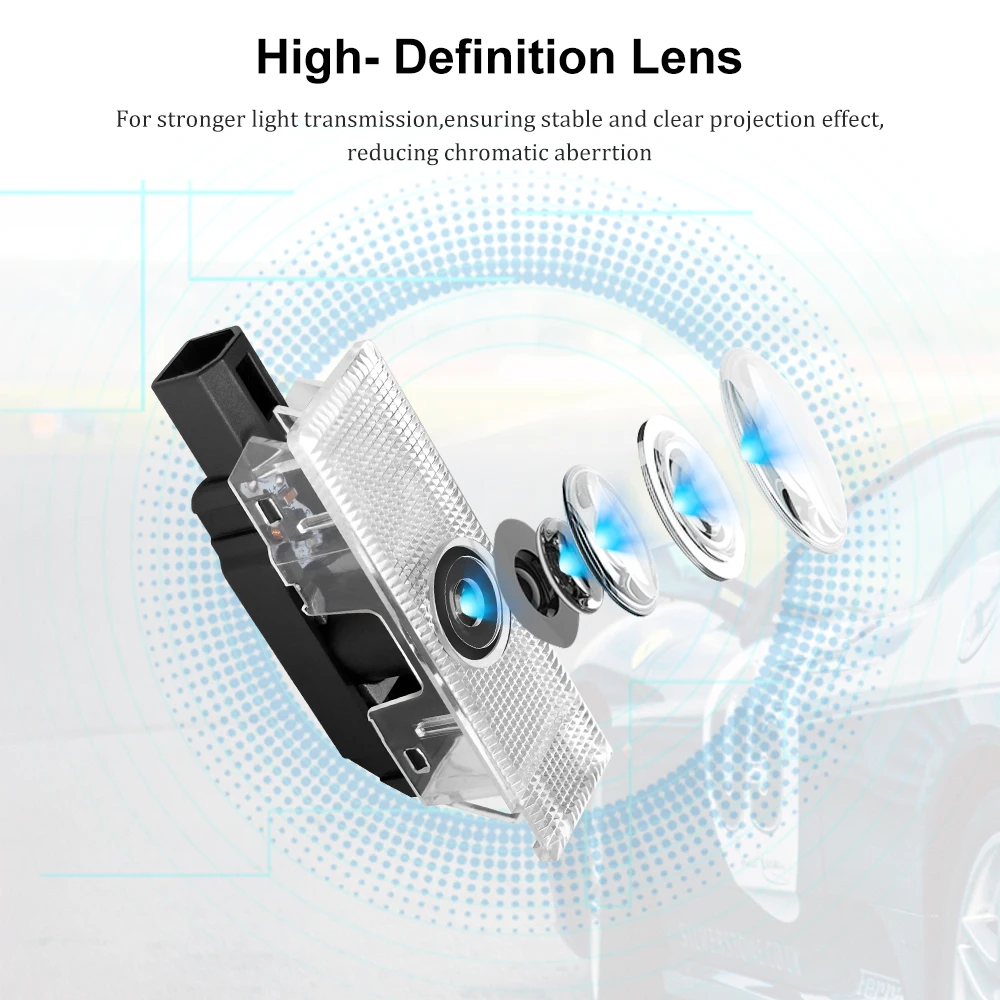 2pcs Car Door LED Logo Projector Lights for Dodge Welcome Ghost Shadow Puddle Light Challenger SRT Hellcat Scat Pack | Автомобили и