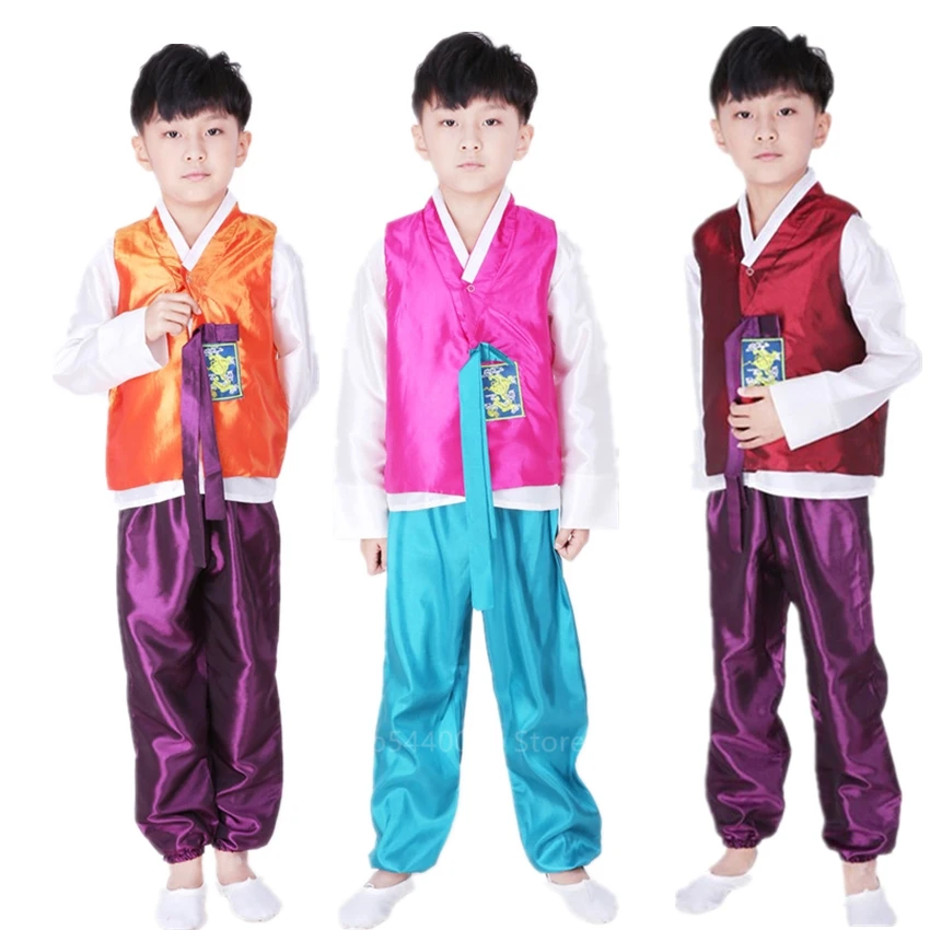 Традиционный костюм в Корейском стиле Детская одежда для выступлений ханбок