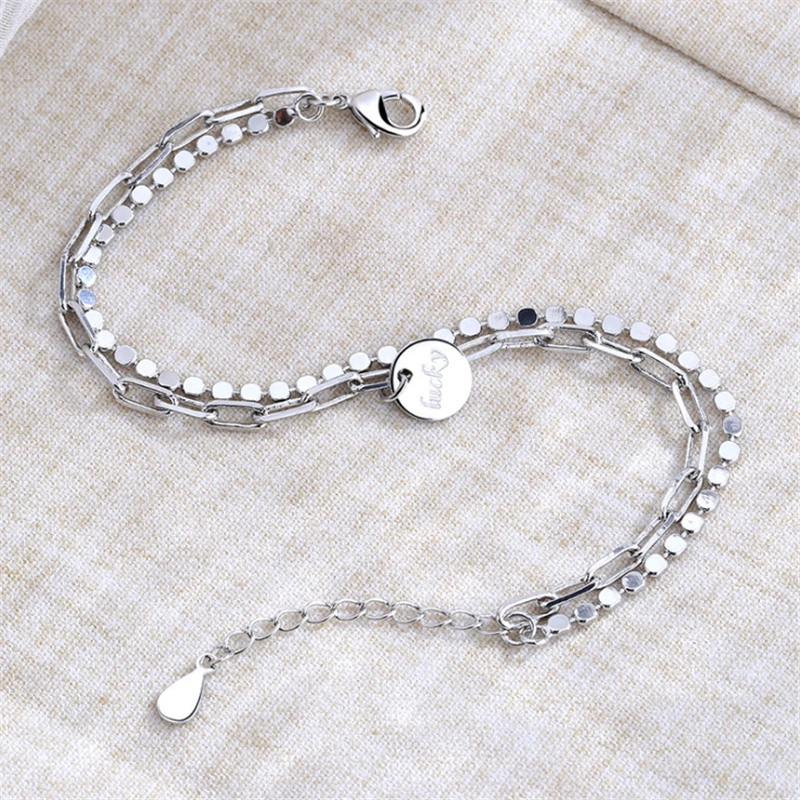 Оптовая продажа Прямая поставка двухслойные браслеты с буквами Lucky Bean женские