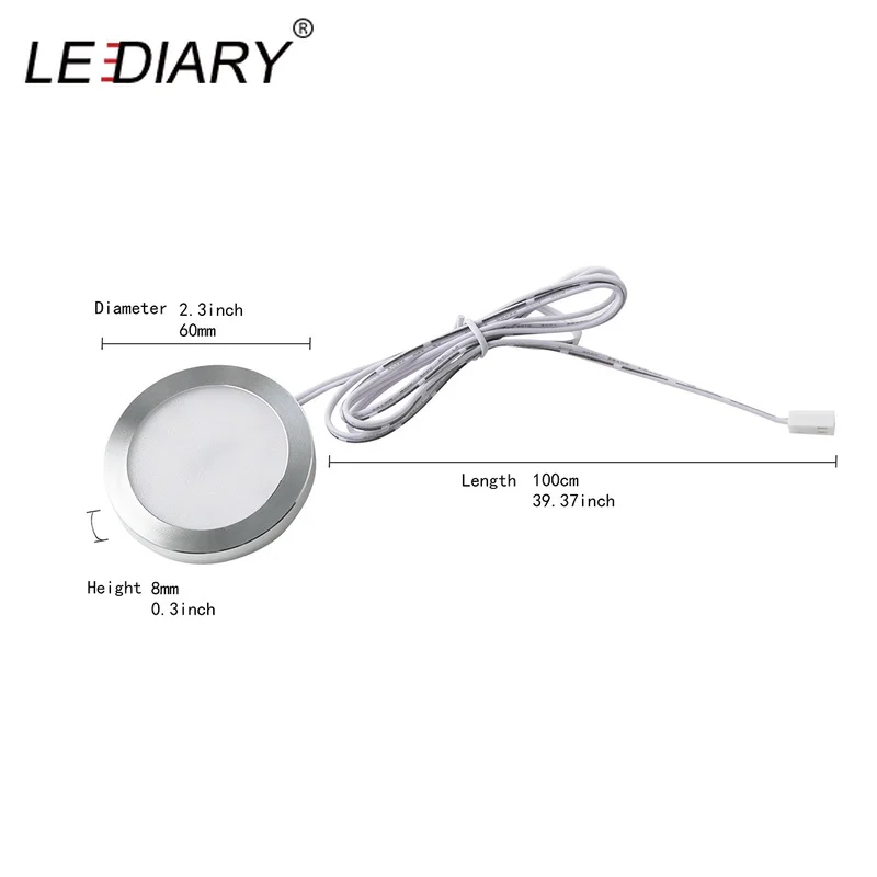 LEDIARY 3W 110V 220V Dimmable Downlight 6 Lamps Surface Mounted Remote Control Silver Round Spot Led Cabinet Display Lighting | Лампы и