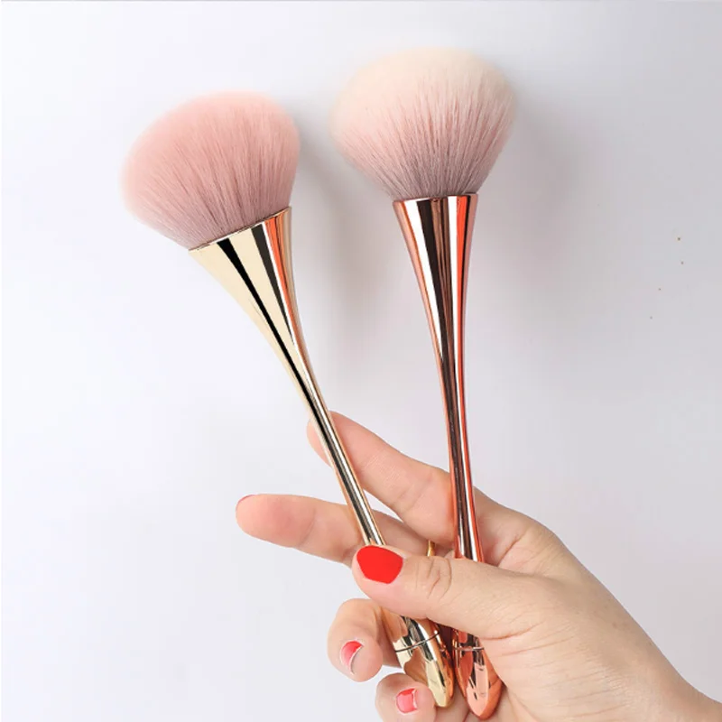 

Large Rose Gold Powder Blush Brush Professional Cosmetic Brushes Set Face Contour Brush Eye Shadow Lip Brush Beauty Makeup Tool