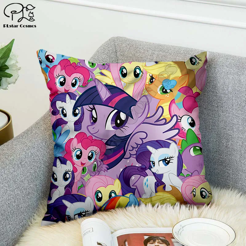 Чехол для подушки с 3D принтом My Little Pony декоративный наволочка из полиэстера