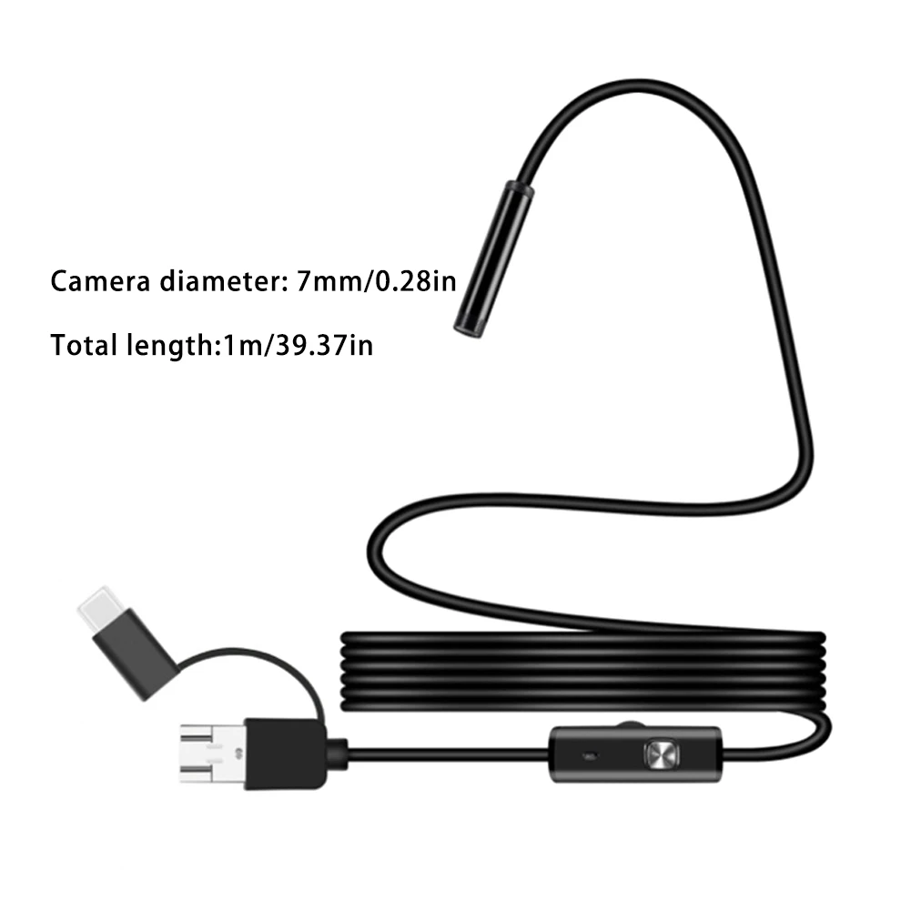 

7.0mm Type-c Android USB Endoscope Camera Hard Cable PC Android Phone Endoscope Pipe Type C Endoscope Inspection Mini Camera