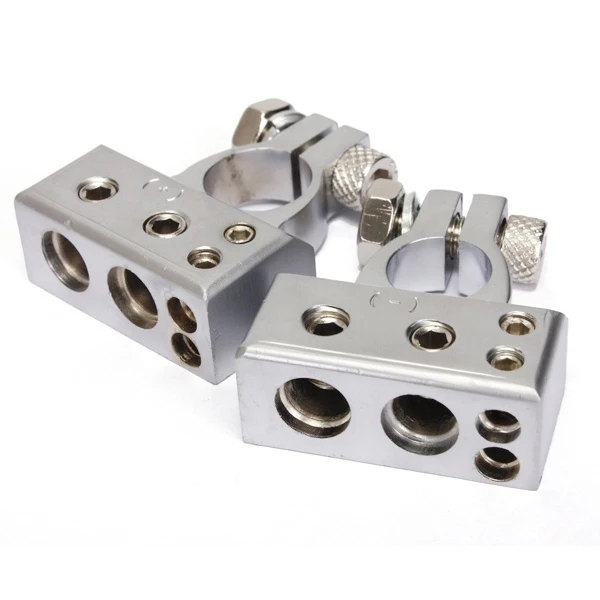 1 пара Автомобильная Серебряная батарейка с покрытием клеммный набор 2 4 8 Калибр