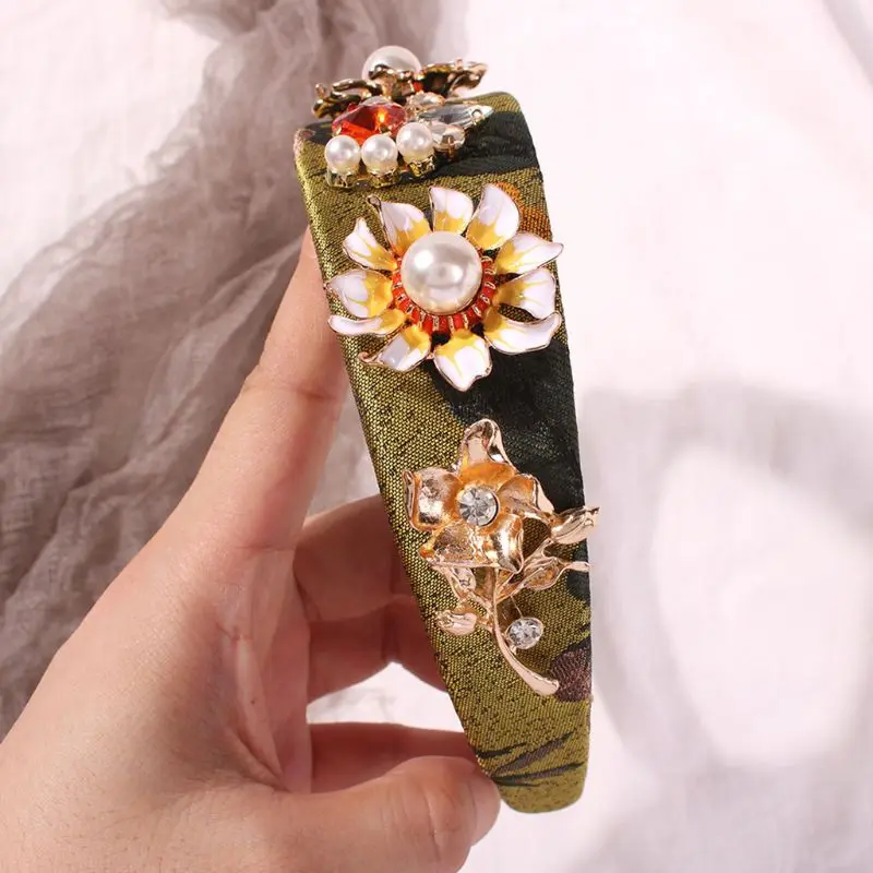 Барокко очарование бархат широкий ободок для женщин Винтаж дворец Имитация