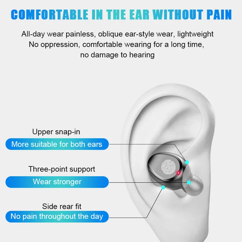 

Wireless Earphones Tws Bluetooth V5.0 Headset With IPX7 Waterproof High Warehouse and HiFi Stereo Sound with 2000mAh Earbuds
