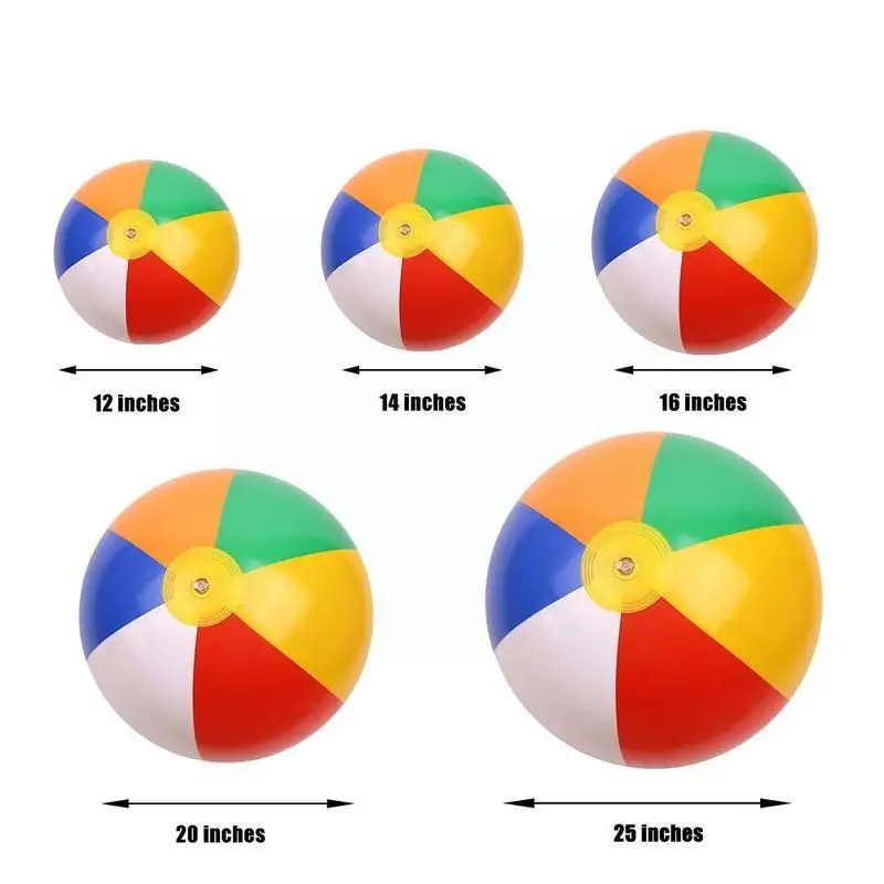 

Summer Outdoor Inflatable Beach Ball Toy Fun Outdoor Inches Inflatable Beach Toy 12/14/16/20/25 Play Ball 6-color Swimming R8I2