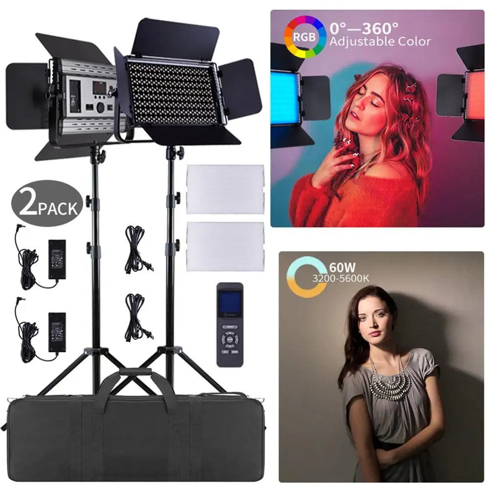 Tolifo GK S60RGB комплект с 2 лампами CRI 95 + 60 Вт двухцветный RGB светодиодный студийный
