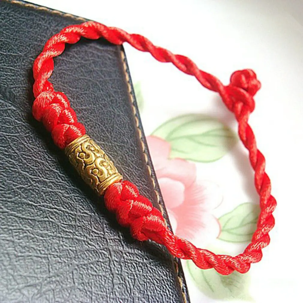 Традиционный тибетский серебряный браслет с красной нитью амулет пара браслетов