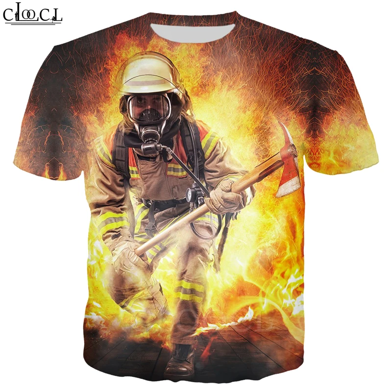 Костюм пожарного отделения футболки с 3D принтом свитшот толстовка капюшоном на