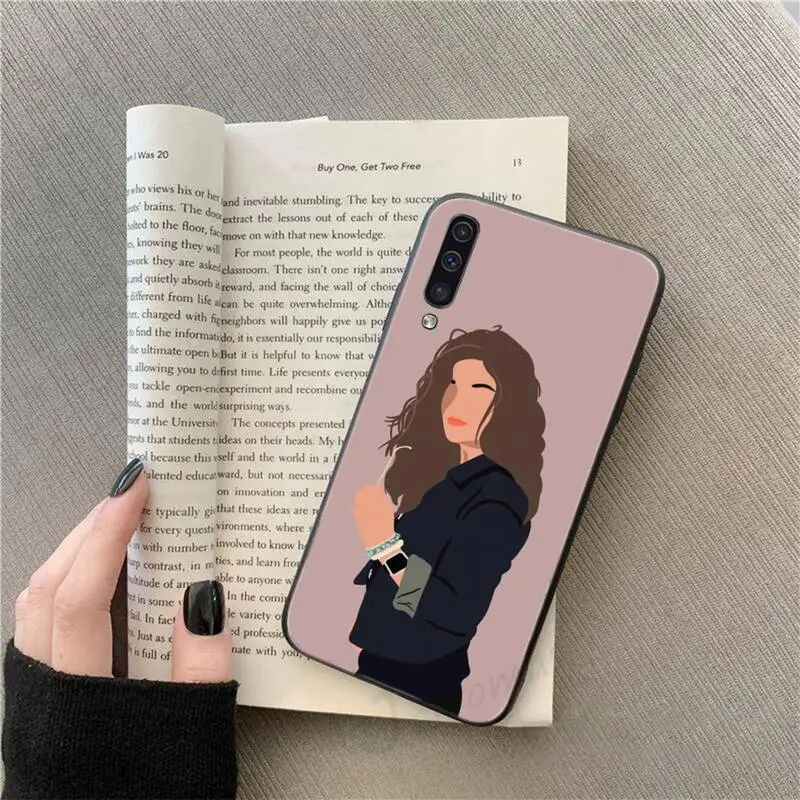 

Female coffee painting fashion girl Phone Case For Samsung galaxy A S note 10 7 8 9 20 30 31 40 50 51 70 71 21 s ultra plus