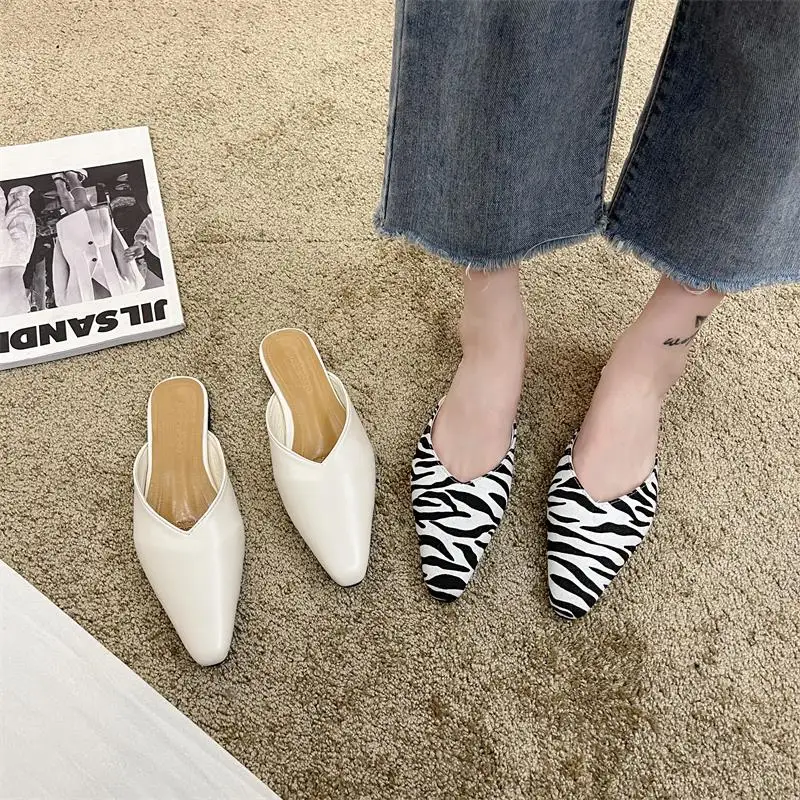 

Slippers Women Slip On Slides Fashion Zebra Pattren Sandals Female Outdoor Flats Slippers Flip Flops Casual Women's Shoes Summer