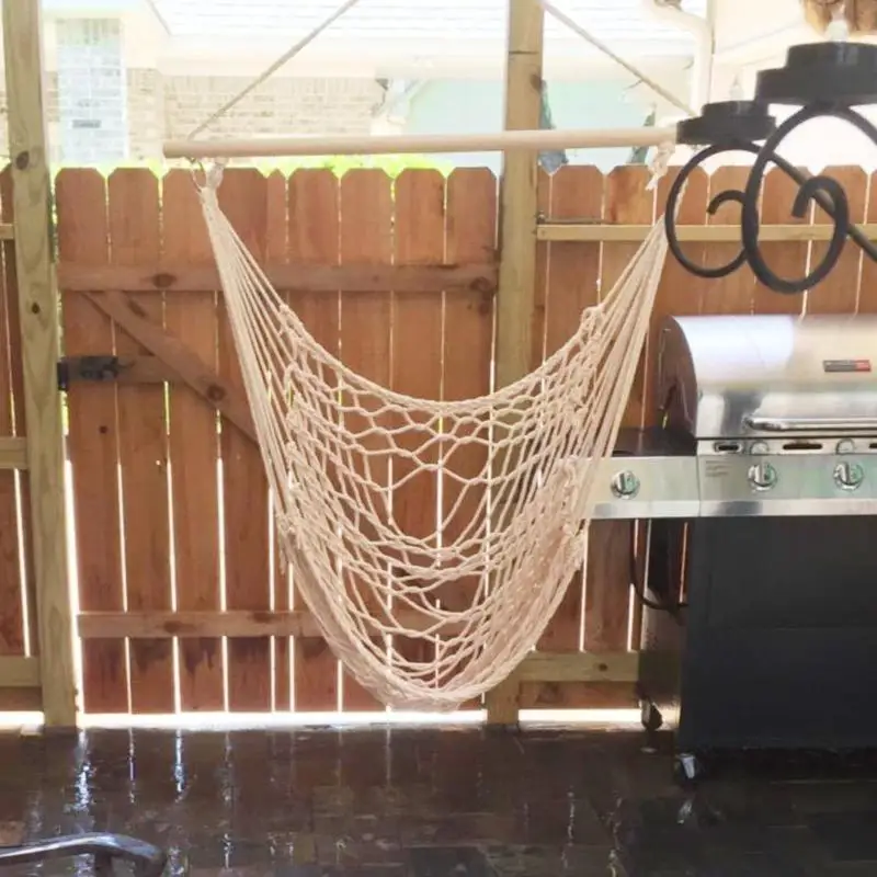 Portable Hammock Chair Wall Hang Swing Rope Outdoor Indoor Garden Kids Seat Fashionable Home Garden Outdoor Hammock Swings
