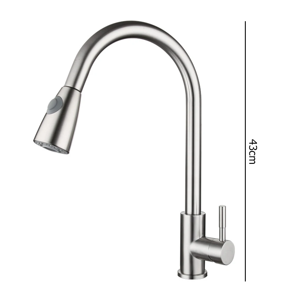 

Stainless Steel Kitchen Faucets Single Handle Pull Out Swivel Water Taps Kitchen Sink Mixing Faucet Flow Sprayer Head