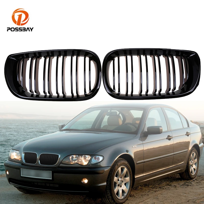 

Решетка радиатора Передняя Центральная черная для BMW 3-Series E46 Sedan Touring 2001 2002 2003 2004 2005, 2 шт.