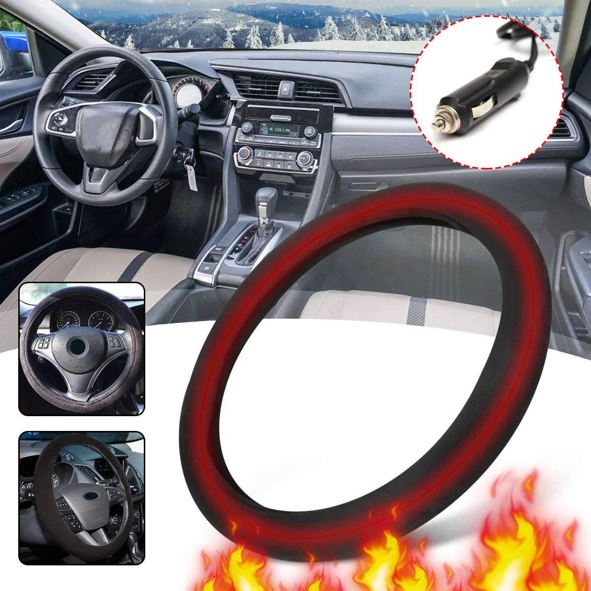 38 см автомобильные чехлы на рулевое колесо с подогревом зажигалки электрические