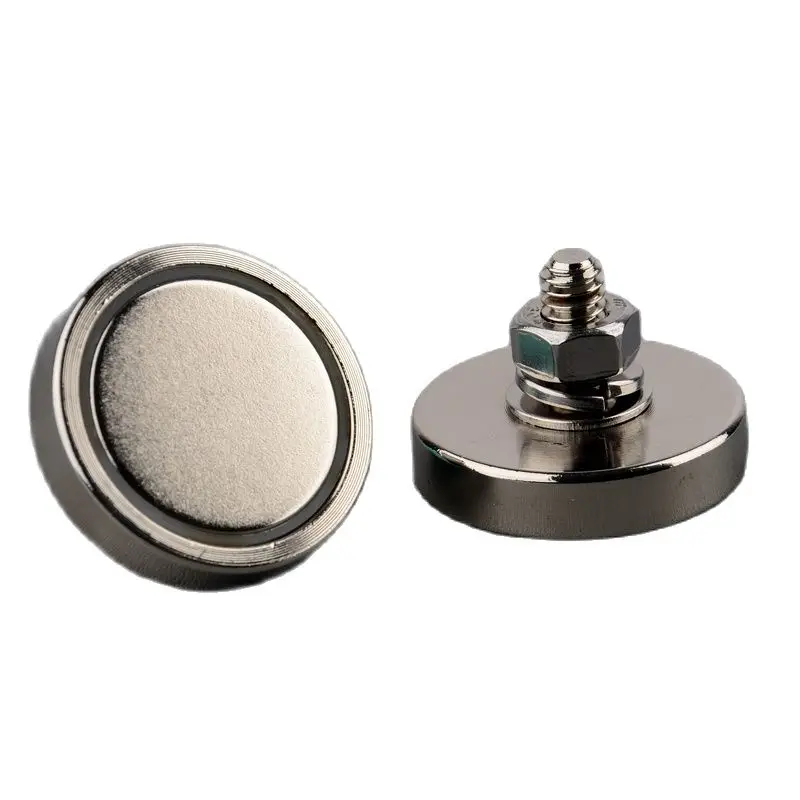 

4-8pcs D32 Neodymium N52 Magnet 1/4 Imperial External Thread Magnet Sucker Strong No Punching Camera Led Fixing Magnetic Base