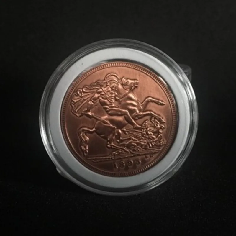 Victoria Coin Shell Открывающаяся коробочка королевы Виктории древняя монета(хвост, медь) Волшебные трюки иллюзии аксессуары для фокусника появляются Vanish Coin Magia - Цвет: Victoria Coin Shell