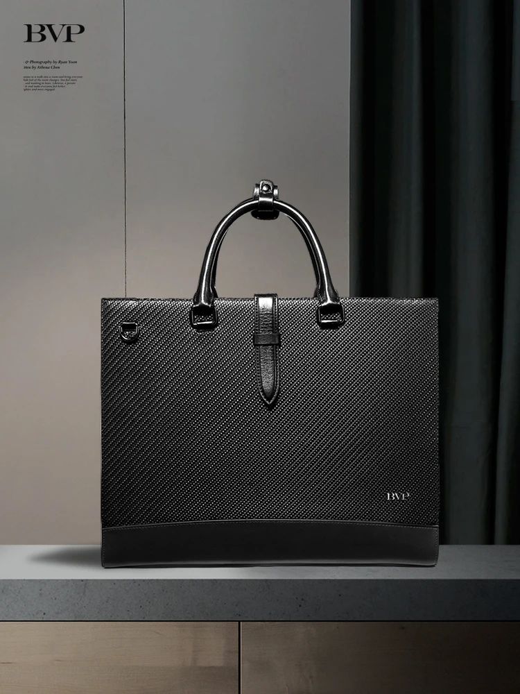 BVP Brand Genuine Leather Men Briefcase High Quality Man 14 inch Laptop Bag Male Document Case woven Shoulder J45 | Багаж и сумки