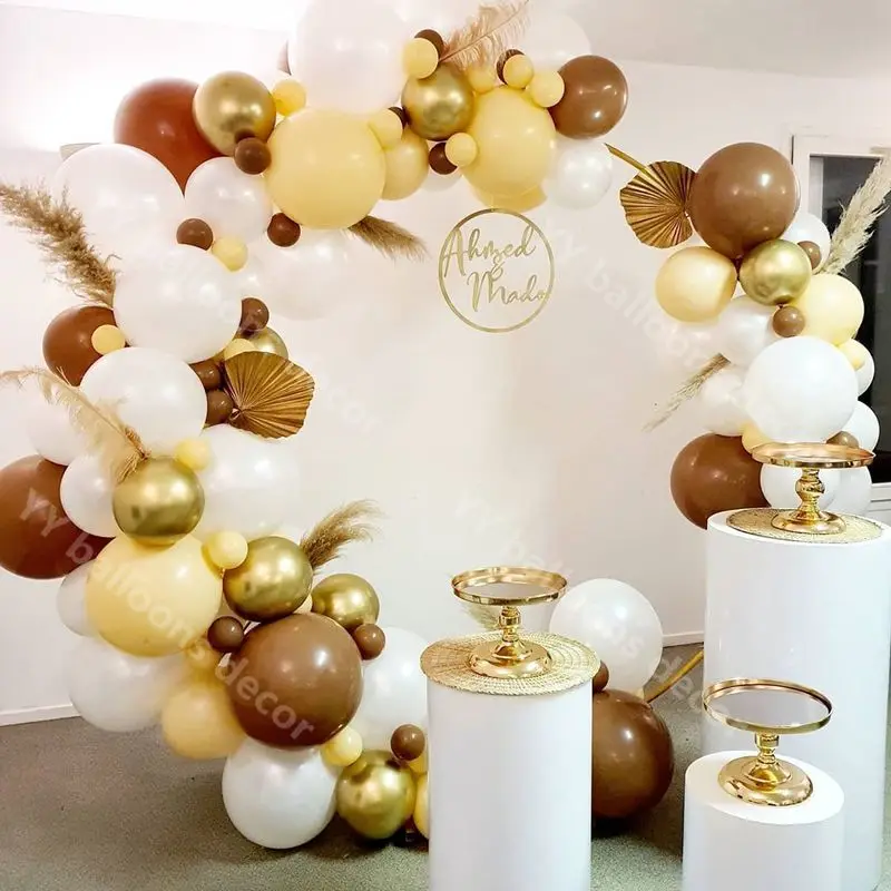 

Металлические золотые Globos воздушные шары-гирлянды, латексные Ретро кофейные кожаные украшения «сделай сам» на день рождения, свадьбу, Baby ...