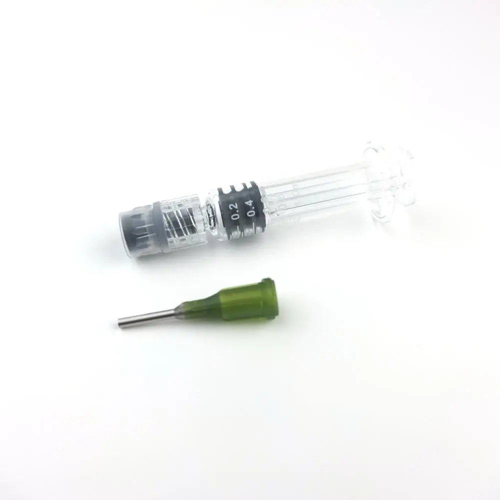 Масляный шприц CBD-боросиликатный стеклянный люер Lock-емкость 1 мл-многоразовый