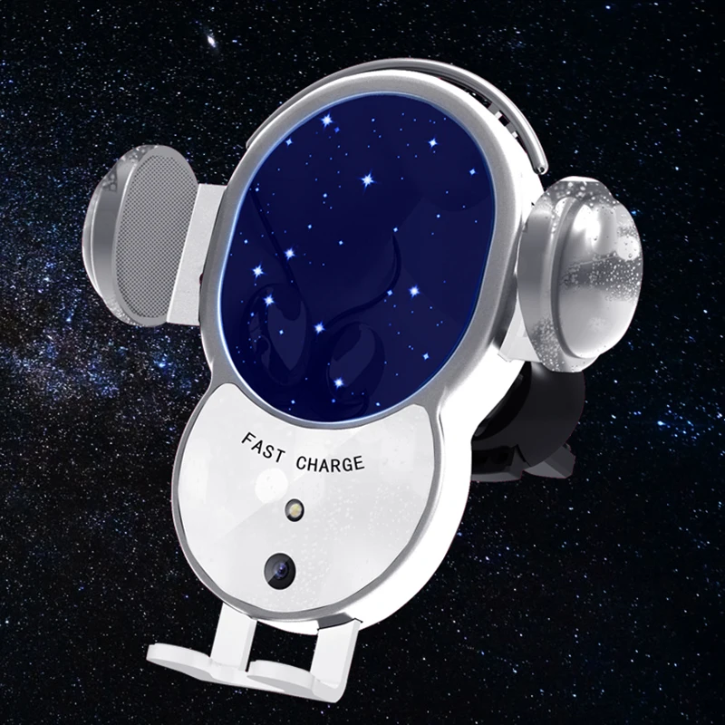 

Wireless Charger Car Phone Holder Automatic Induction Navigation Cartoon Outlet For iPhone Huawei QI Fast Charging Bracket