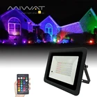 RGB Светодиодный прожектор AC110V220V 20W 30W 50W 100W открытый настенный светильник с омывателем IP68 Водонепроницаемый садовый светильник s отражатель RGB прожектор