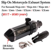 motorcycle exhaust escape muffler middle link pipe for kawasaki ninja 250 ninja300 ninja400 z250 300 400 ex250 300 400 2017 2022