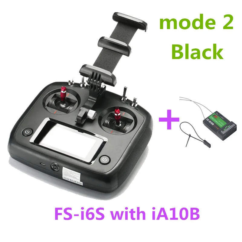 Flysky FS-i6S 2,4G 10CH AFHDS пульт дистанционного управления передатчик для Racer 250 Quadcopter RC Drone w/FS-iA6B FS-iA10B приемник - Цвет: Black iA10B mode2