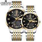 Часы наручные CHENXI женскиемужские кварцевые, роскошные брендовые водонепроницаемые для пар, с датой и неделей