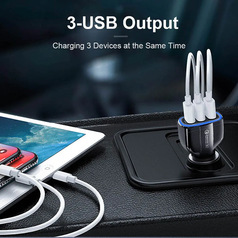 Автомобильное зарядное устройство USB 3 0 А быстрая зарядка быстрое автомобильное