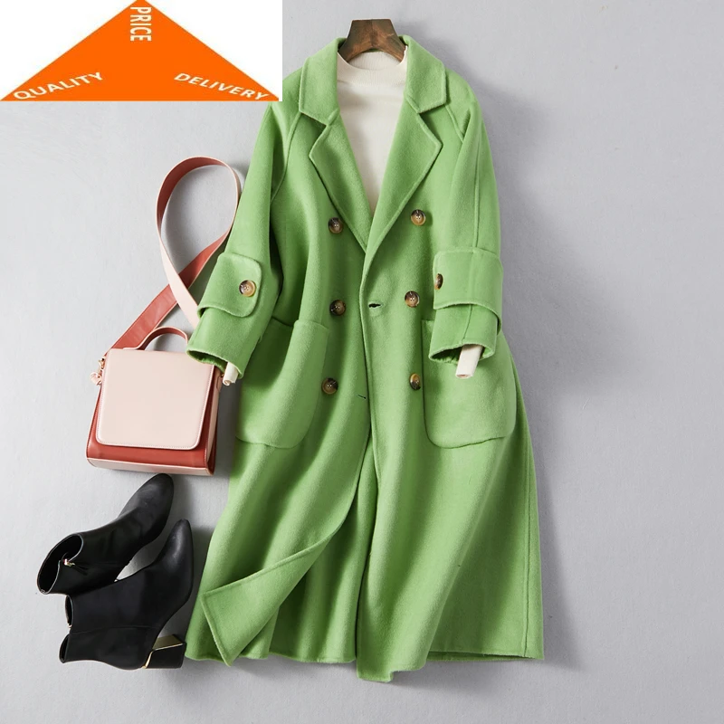 

Clothes Winter Women Fall 2020 Korean Elegant Long Wool Coat Female Ladies Woolen Jacket Cashmere Overcoat 9229004