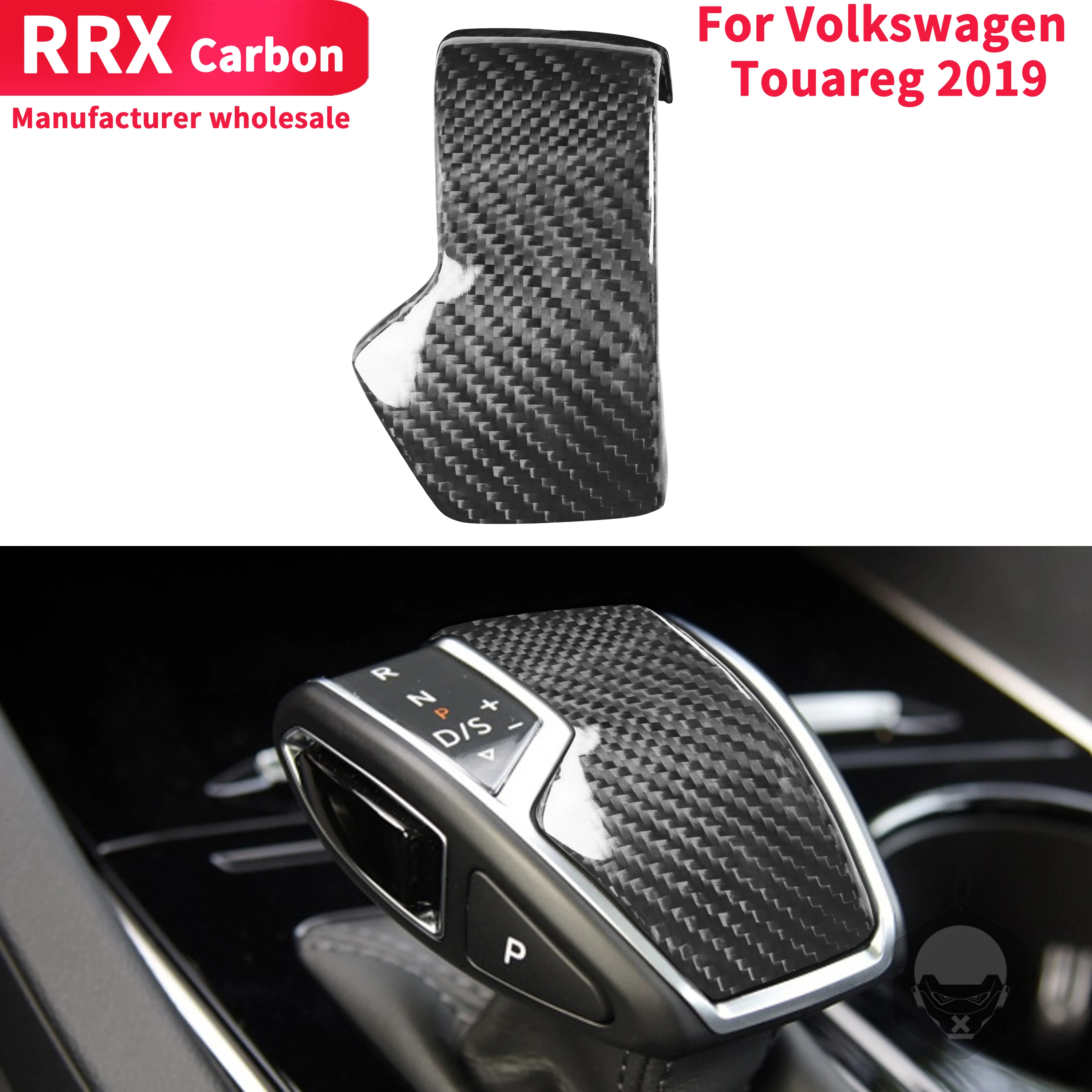 

Car Gear Handle Shift Cover Gear Shift Head Cover Stickers For Volkswagen Touareg 2019 Real Carbon Fiber Decoration Accessories