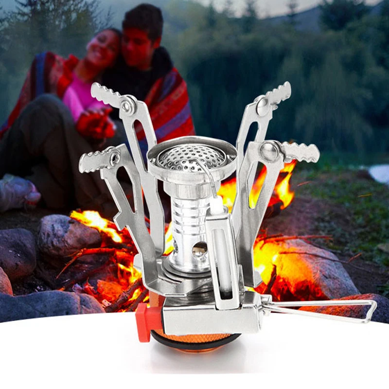 

GENNISSY Mini Camping Stoves Cooker Burners Folding Outdoor Titanium Gas Stove Portable Survival Furnace Pocket Cooking Picnic