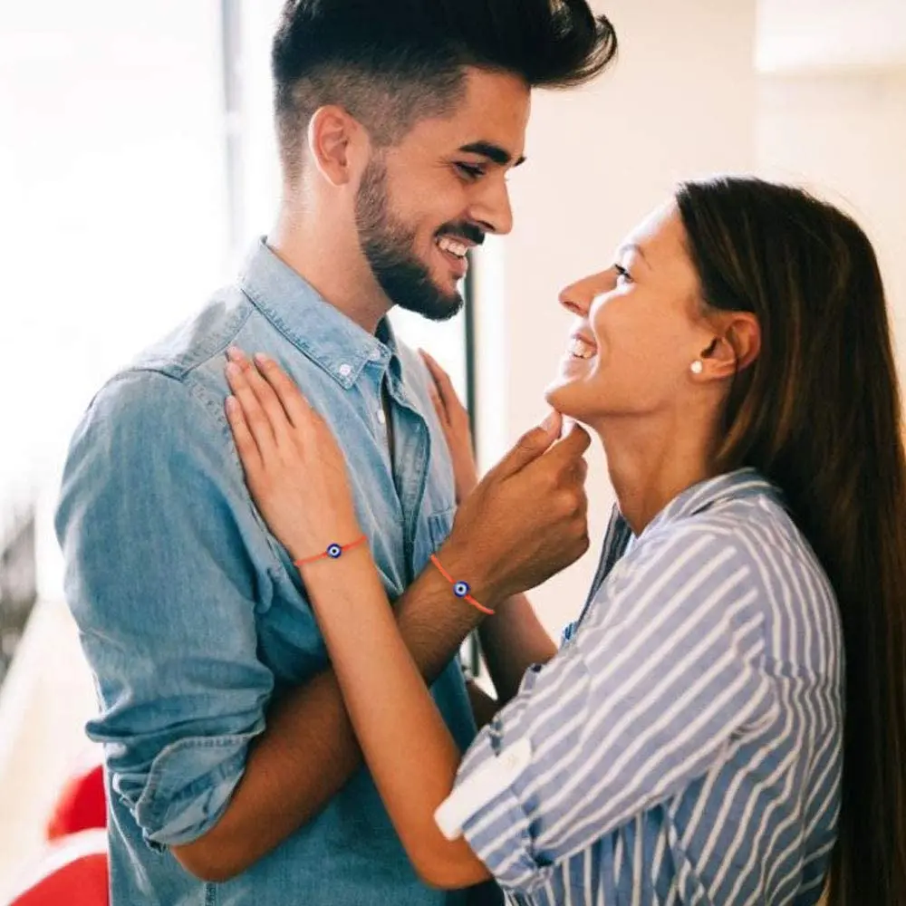 

Blue Evil Eye Bracelet Black String Talisman Luck Protection Gift Men Women Good Luck Hamsa Bracelet