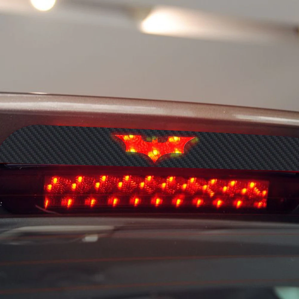

3x 3D Batman Carbon Fiber Sticker Brake Tail Light Decal Car Auto Vehicle Exterior Decoration Accessories 28 * 22.8cm Universal