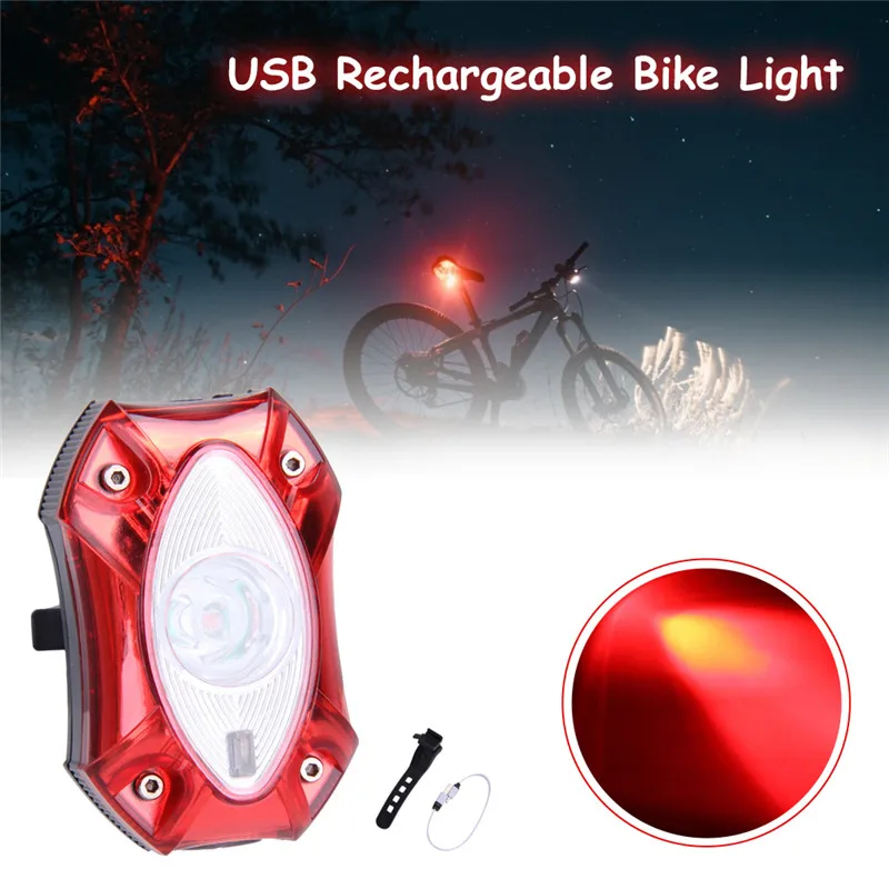 3 Вт USB Перезаряжаемые сзади велосипедные фары светильник водонепроницаемый