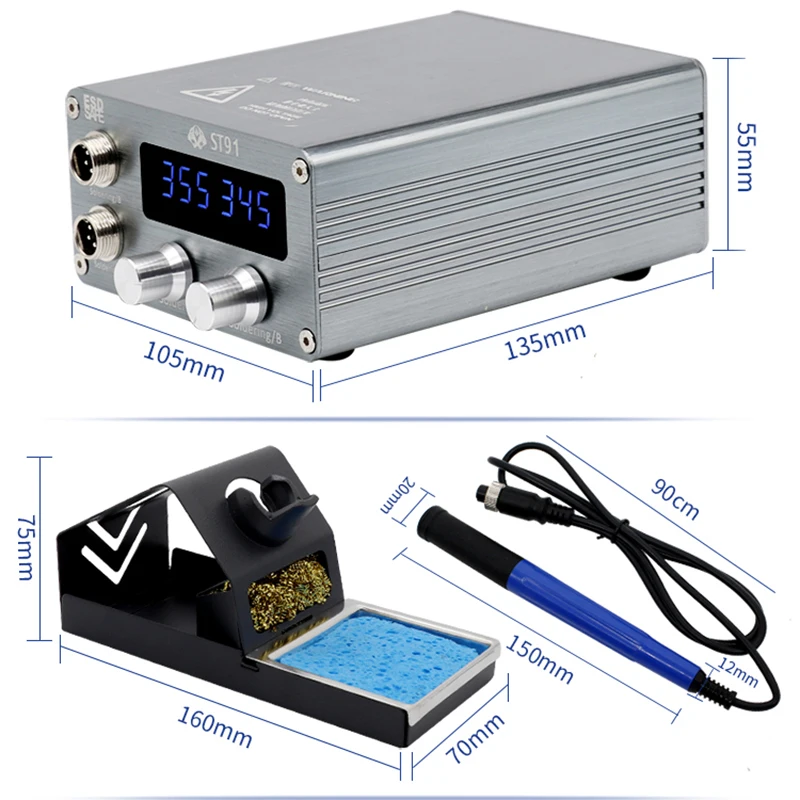 Паяльная станция OSS ST-91 паяльная с двойным цифровым дисплеем и регулировкой