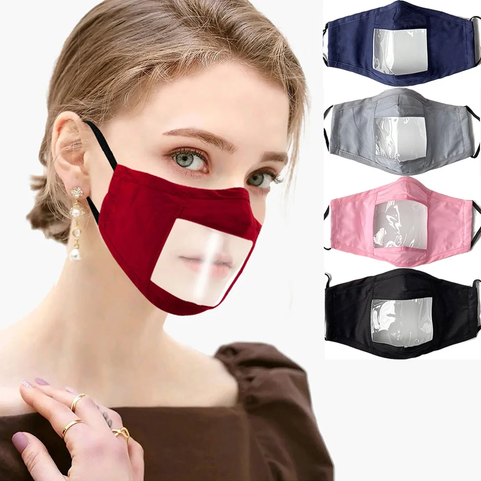 

Deaf-Mute See-through Fashion Red Lip Language Masks Adult Men Women Unisex Anti-Fog Dustproof Mouth Face-Mask with Clear Window