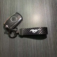 new carbon fiber car styling keychain 4s shop fine gift key ring for ford mustang gt 2020 2019 2018
