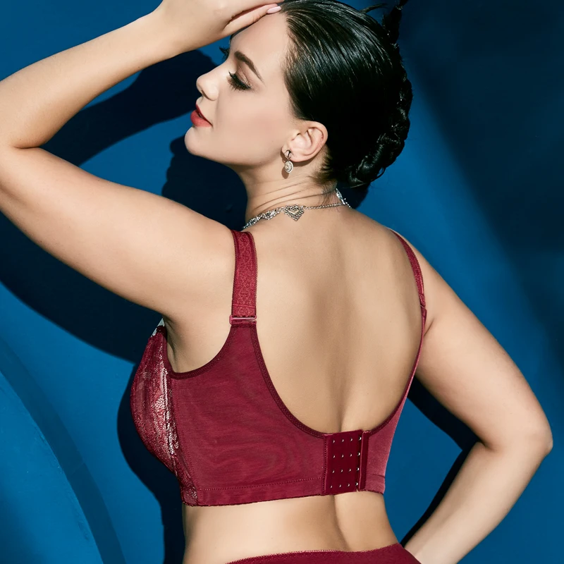 Women's Full Coverage Lightly Padded Underwire Balconette Lace Bra 34 36 38 40 42 44 46 B C D E F G H I J