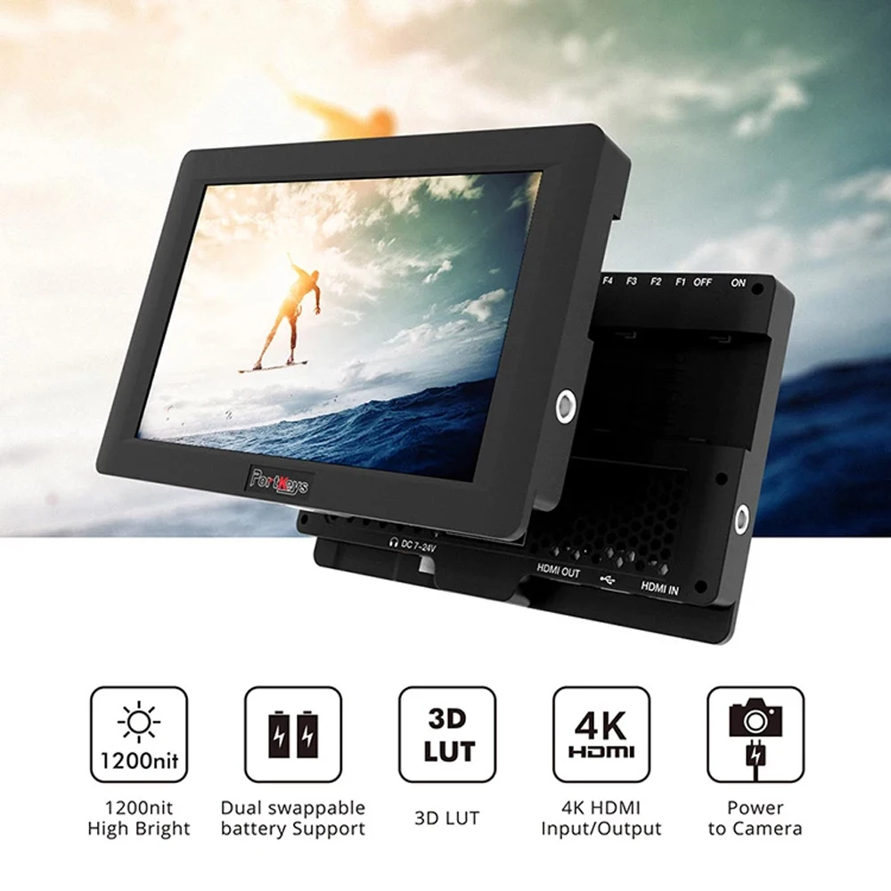 PortKeys HH7 7 дюймов 1920x1200 1200 нит с HLG/3D LUT 4K HDMI вход/выход поставить на камеру полевой монитор
