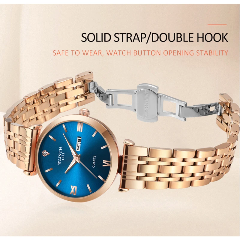 Wlisth 2019 Для женщин часы модные Повседневное Топ Роскошные Брендовые женские