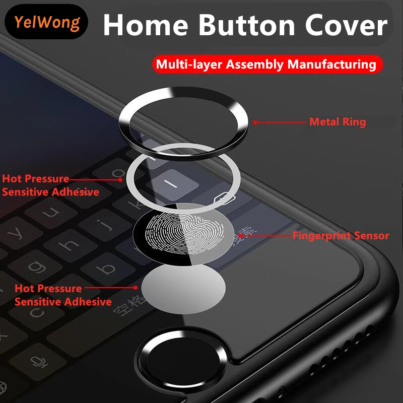 Yelwong наклейка на кнопку "домой" для iPhone 8 7 6 s чувствительный чехол домашнего