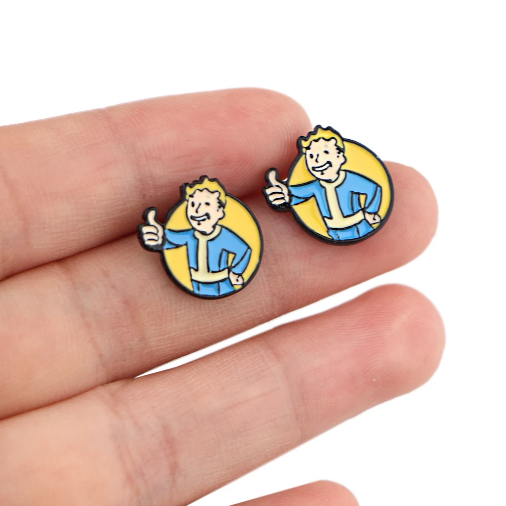 

12pair A4194 Patchfan Punk Man Charm Earrings Enamel Creative Party Favor Women Present Jewelry For Fans