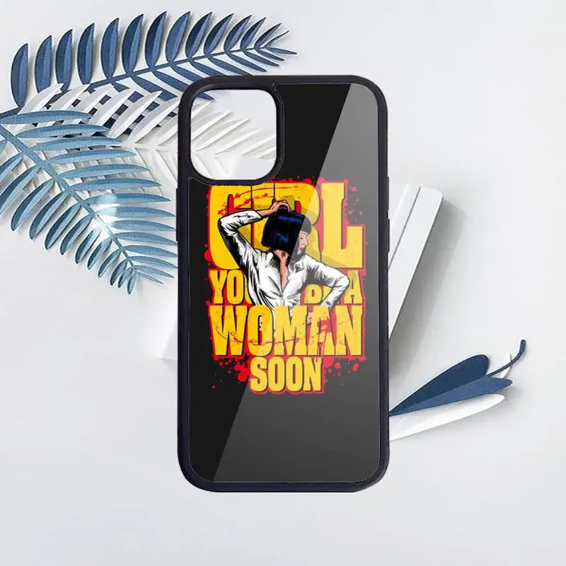 

Pulp Fiction smoke gun girl Phone Cases PC for iPhone 11 12 pro XS MAX 8 7 6 6S Plus X 5S SE 2020 XR Luxury brand shell funda