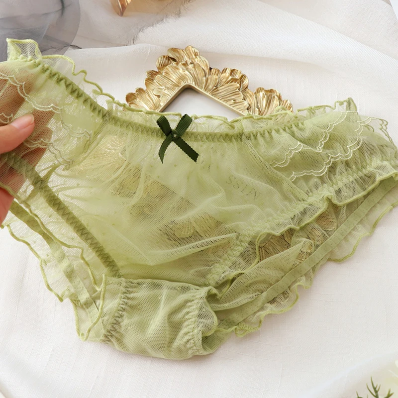 Женские кружевные трусики большого размера Сексуальное Милое тонкое прозрачное