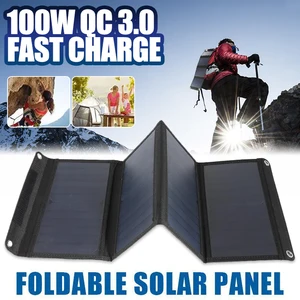 100W QC3.0 Fast Charge Solar Panels Portable Foldable Waterproof USB
Type-C Solar Panel Charger Power Bank for Phone Battery